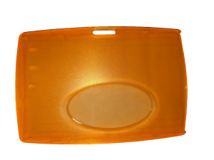 Porte badge rigide orange fluo - fenêtre basse